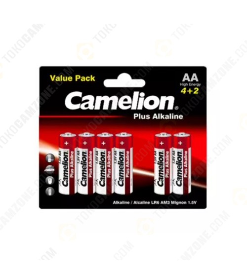 Camelion Plus Alkaline Battery AA BP4 + 2